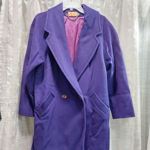 Savion, Purple,pure wool coat, Size L